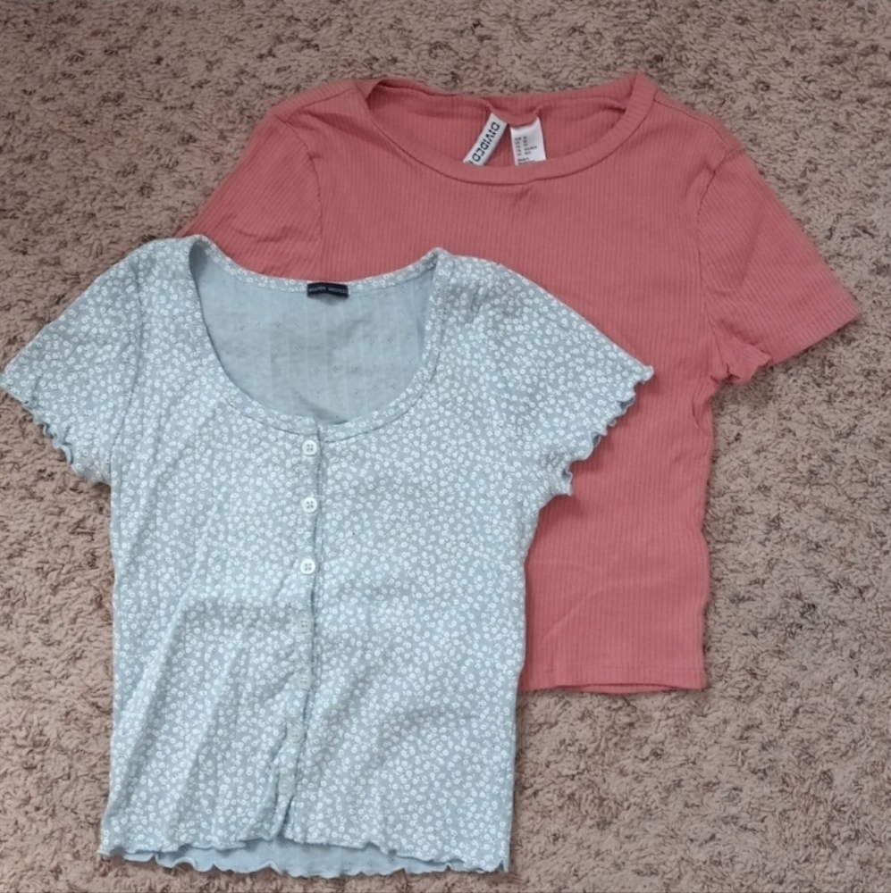 2 tight crop tops
